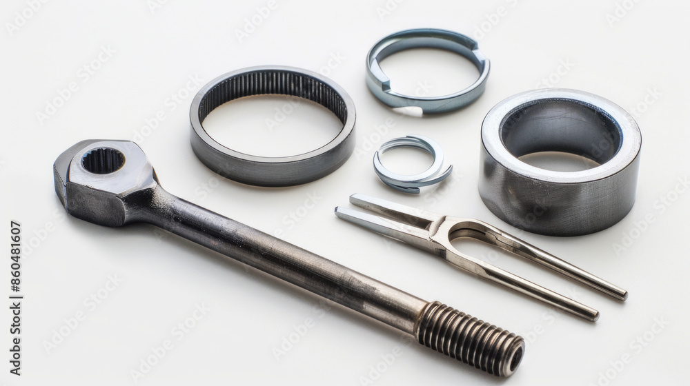 Engine piston ring squaring tools for squaring piston rings isolated on white background Engine piston ring squaring tools for squaring piston rings isolated on white background