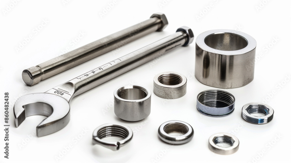 Engine piston ring gap tools for measuring piston ring gaps isolated on white background