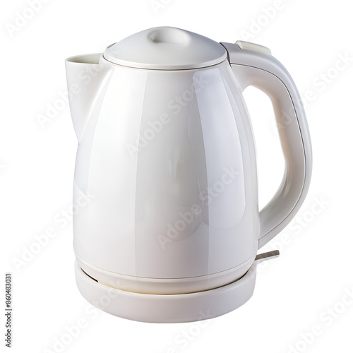 white electric kettle solated on background