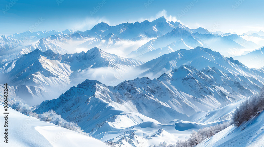Fototapeta premium 雪山の光景