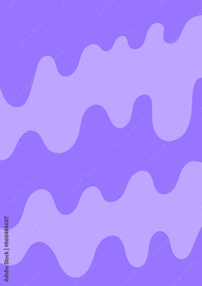 Abstract wavy psychedelic background. Vector flat illustration of liquid waves. Vintage 1970s style poster