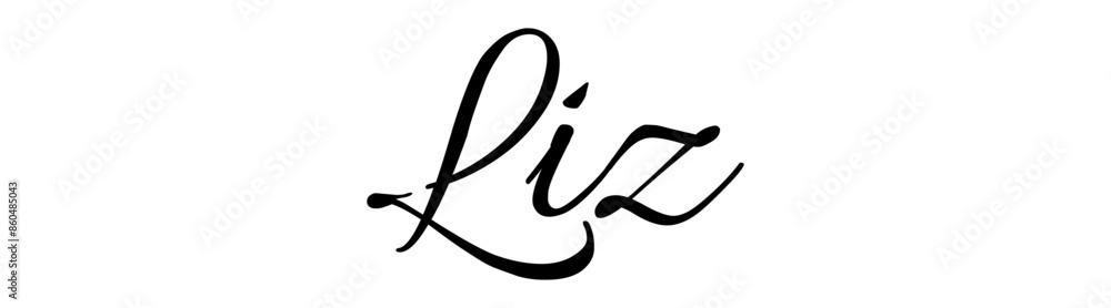 Fototapeta premium Liz - colore nero - parola nome scritta - ideale per websites, presentazioni, biglietti, banners, sweatshirt, stampe, cricut, silhouette, sublimazioni, etichette, adesivi