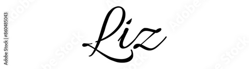 Liz - colore nero - parola nome scritta - ideale per websites, presentazioni, biglietti, banners, sweatshirt, stampe, cricut, silhouette, sublimazioni, etichette, adesivi photo