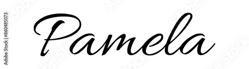 Pamela - colore nero - parola nome scritta - ideale per websites, presentazioni, biglietti, banners, sweatshirt, stampe, cricut, silhouette, sublimazioni, etichette, adesivi