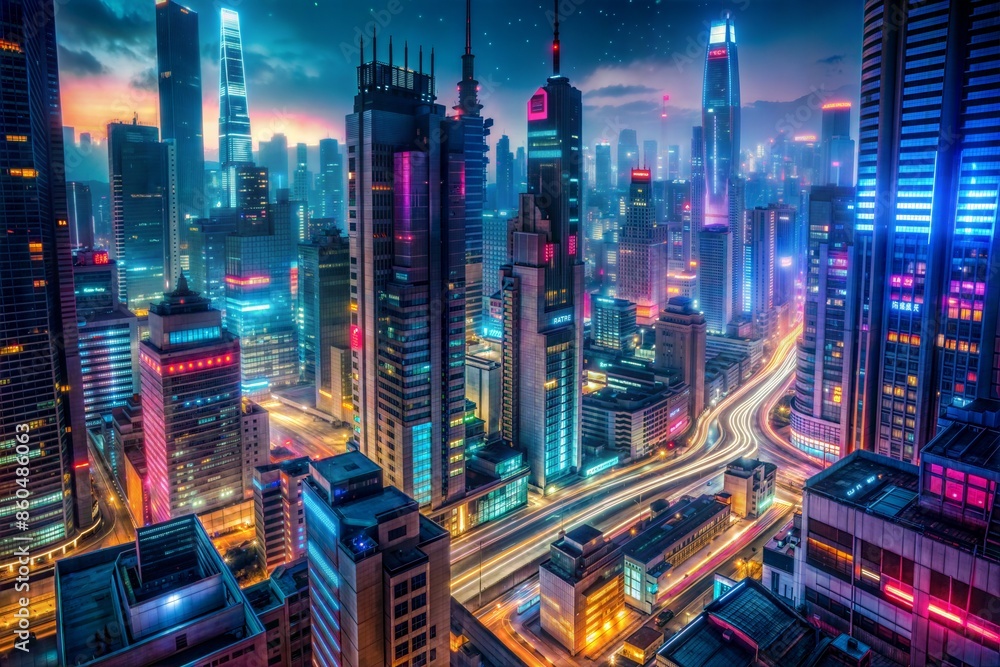 Obraz premium city skyline at night