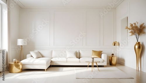 white and gold theme modern interior design