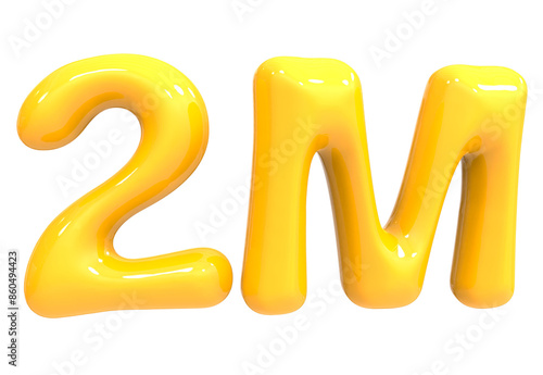 2M Follower 3d Render Gold  photo