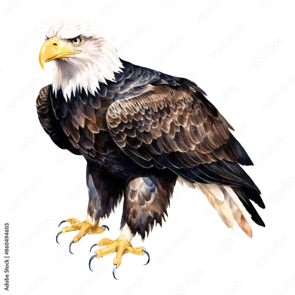 Obraz premium watercolor Bald Eagle illustration