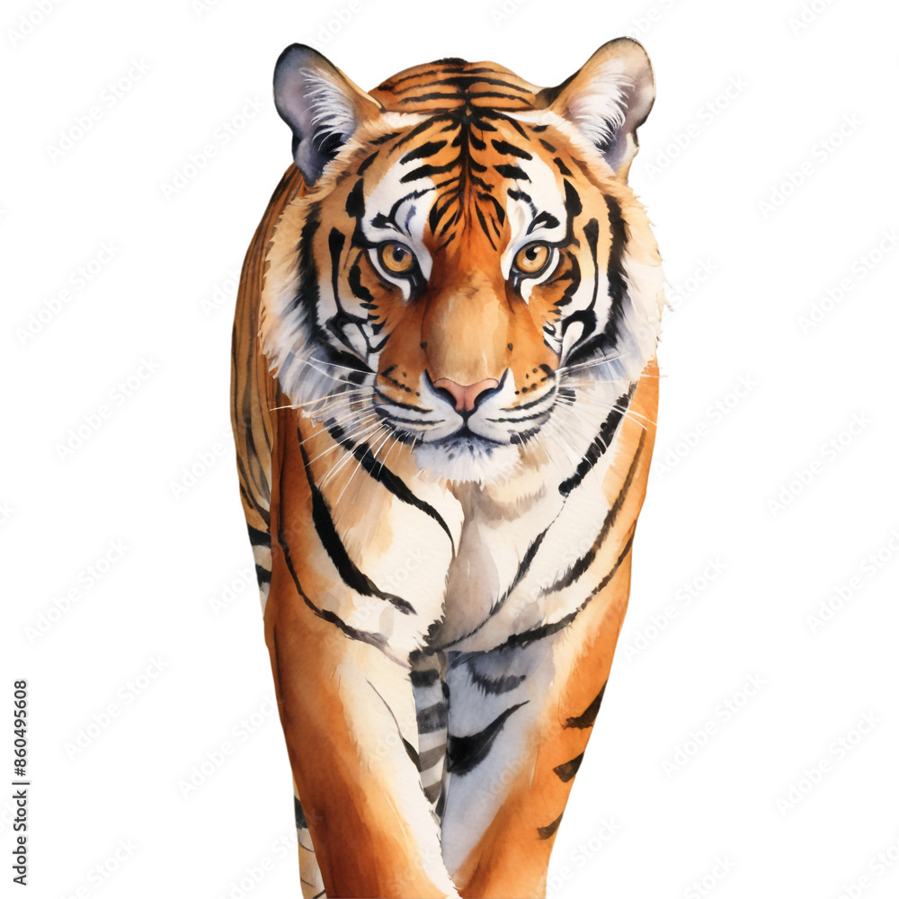 Obraz premium watercolour clipart illustration Bengal Tiger