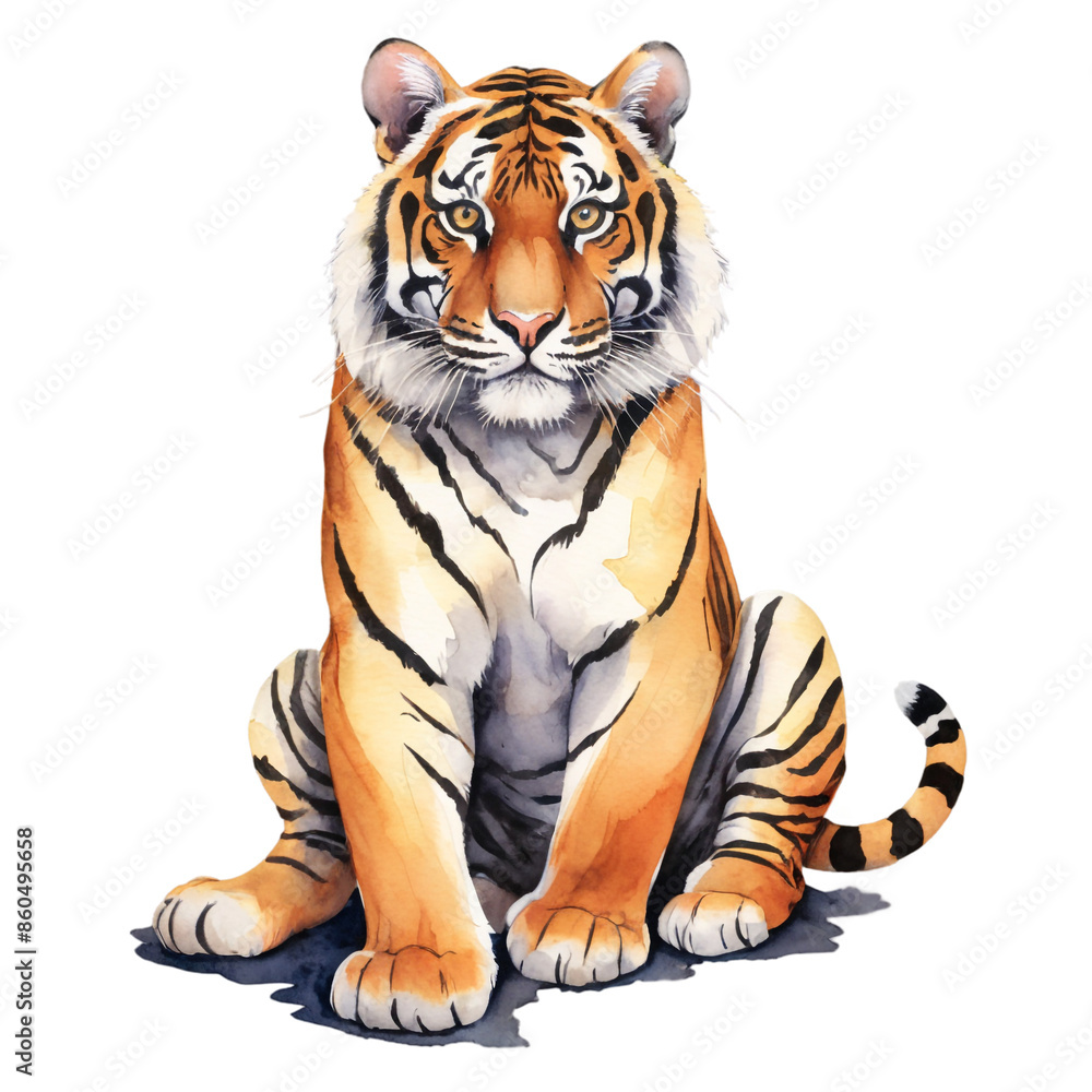 Fototapeta premium watercolour clipart illustration Bengal Tiger