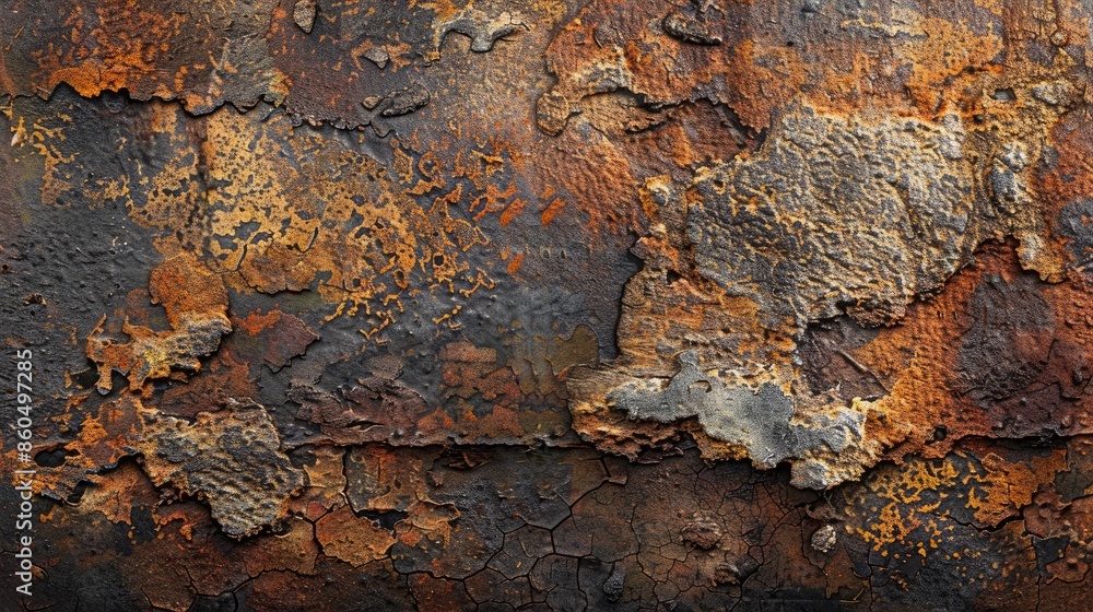 Metal surface rusty decay. Generative AI Metal surface rusty decay. Generative AI