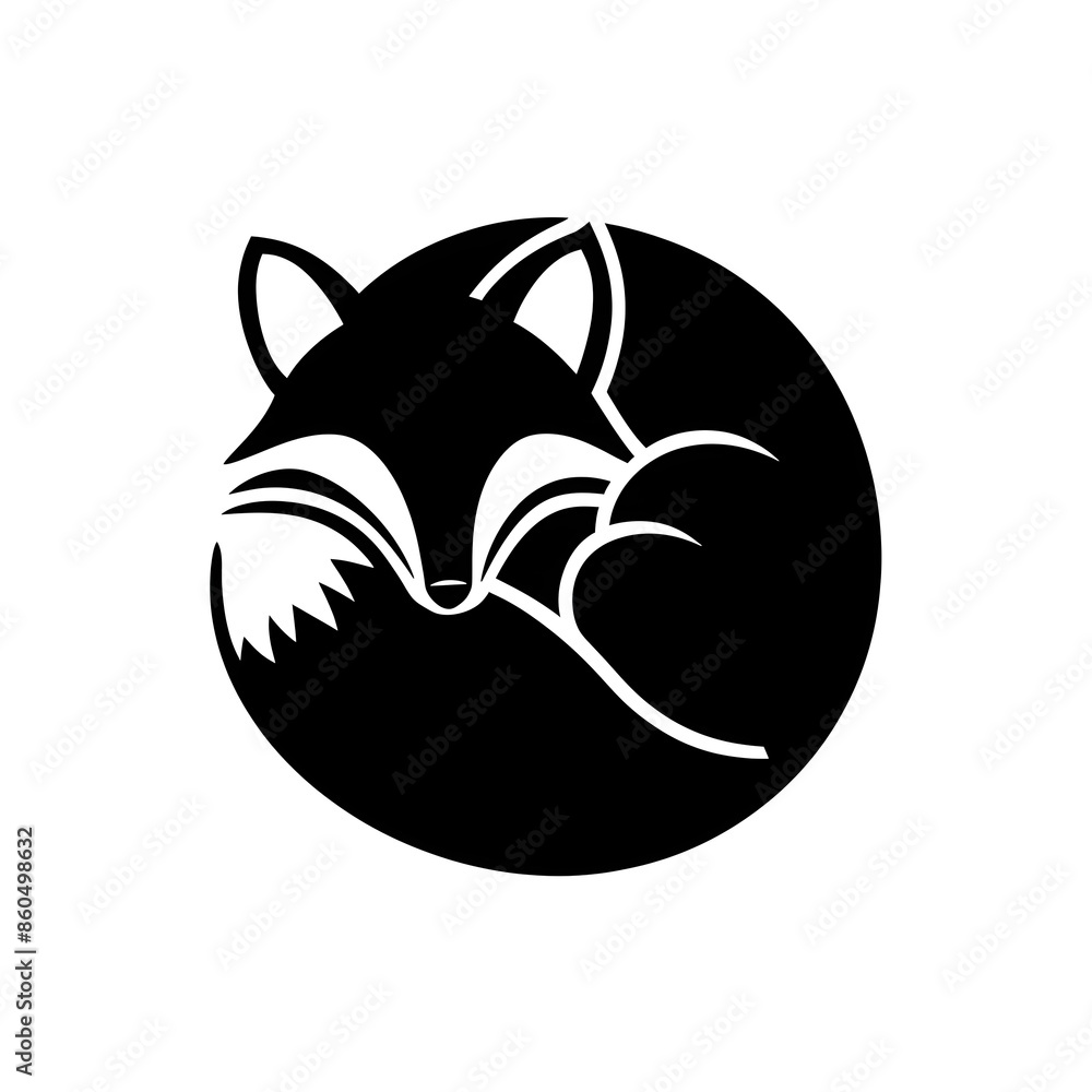 vector logo design illustration of a curling fox, black in color and suitable for use as a company logo vector logo design illustration of a curling fox, black in color and suitable for use as a company logo