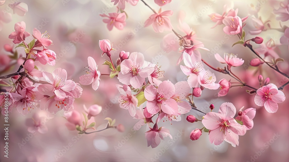 Pink, flowers, background. Generative AI Pink, flowers, background. Generative AI