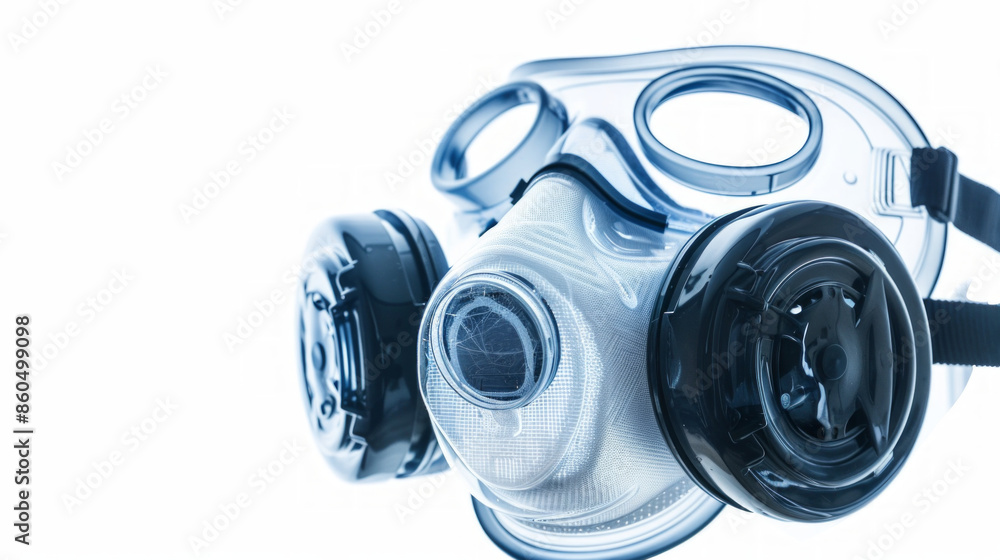 Glass scratch removal respirator masks for respiratory protection during repair isolated on white background Glass scratch removal respirator masks for respiratory protection during repair isolated on white background