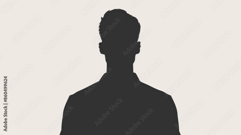 A silhouette illustration of a male character looking straight at the camera. A silhouette illustration of a male character looking straight at the camera.
