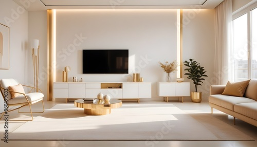 white and gold theme modern interior design