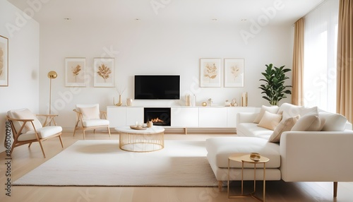 white and gold theme modern interior design