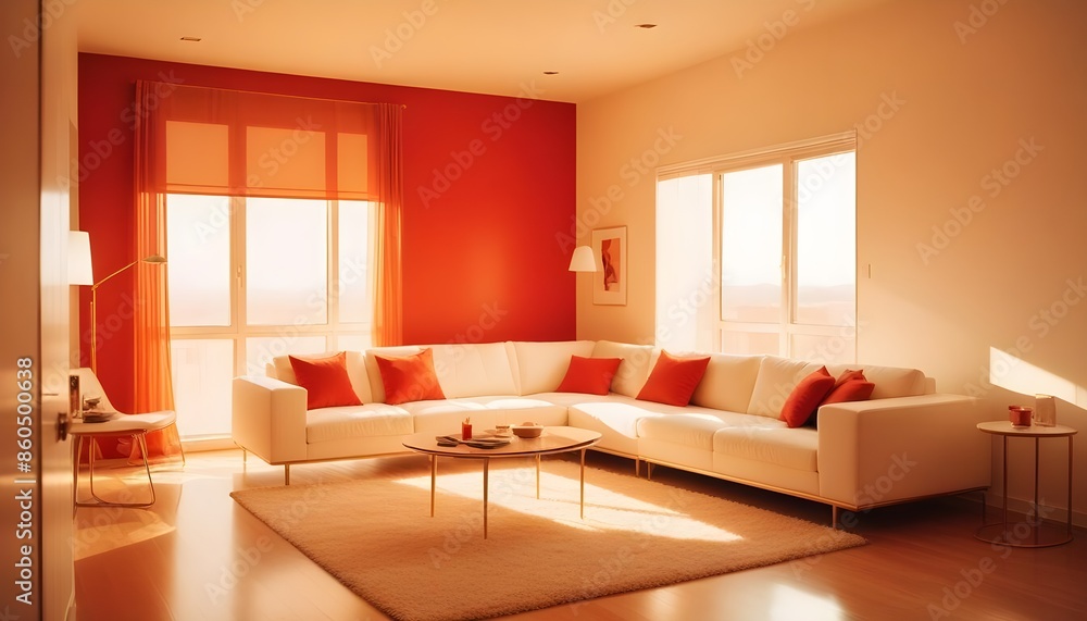 Fototapeta premium white and gold theme modern interior design