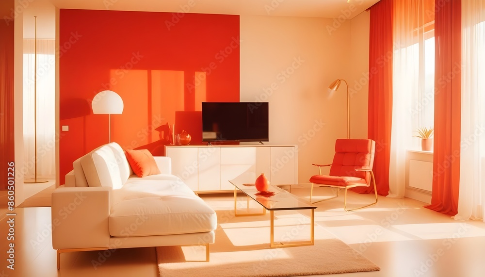 Fototapeta premium white and gold theme modern interior design