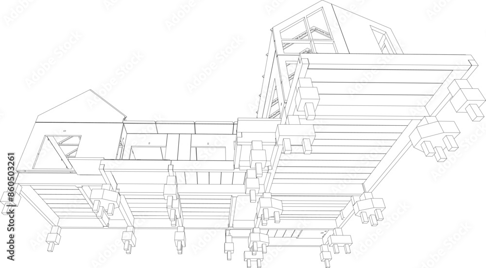 Obraz premium 3D illustration of building structure