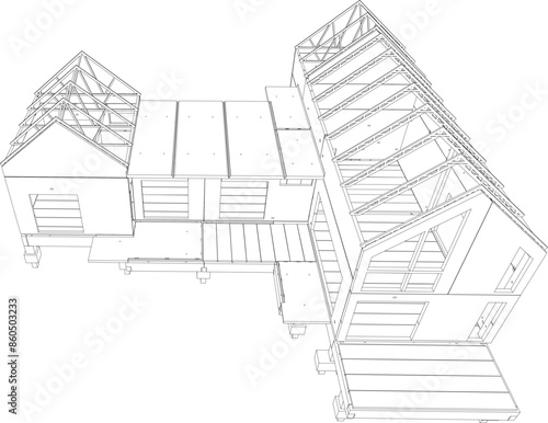 3D illustration of building structure