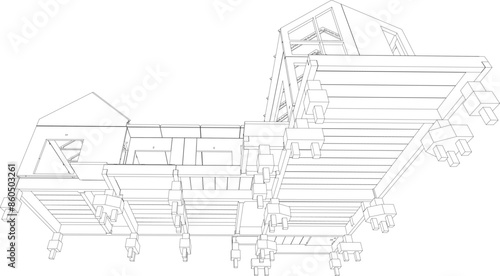 3D illustration of building structure