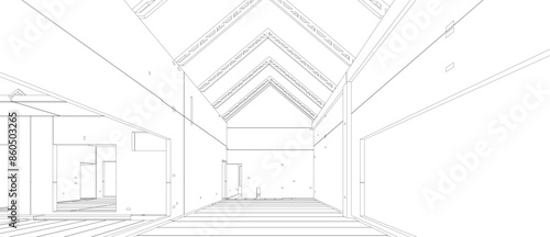 3D illustration of building structure