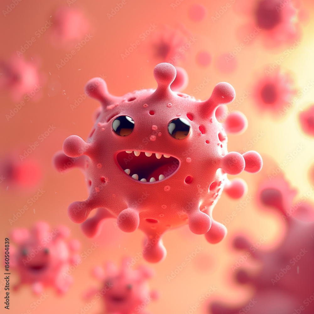A pink bacterial monster with a big mouth A pink bacterial monster with a big mouth