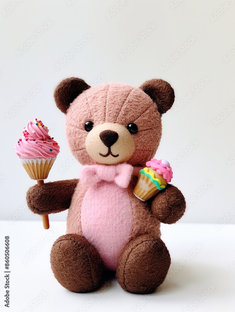 Obraz premium Cute teddy bear with a heart