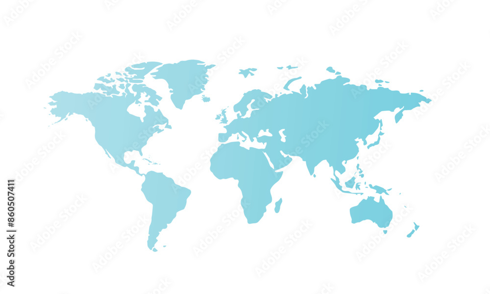 Obraz premium World map isolated modern colorful style. for website layouts, background, education, precise, customizable, Travel worldwide, map silhouette backdrop, earth geography, political, reports.