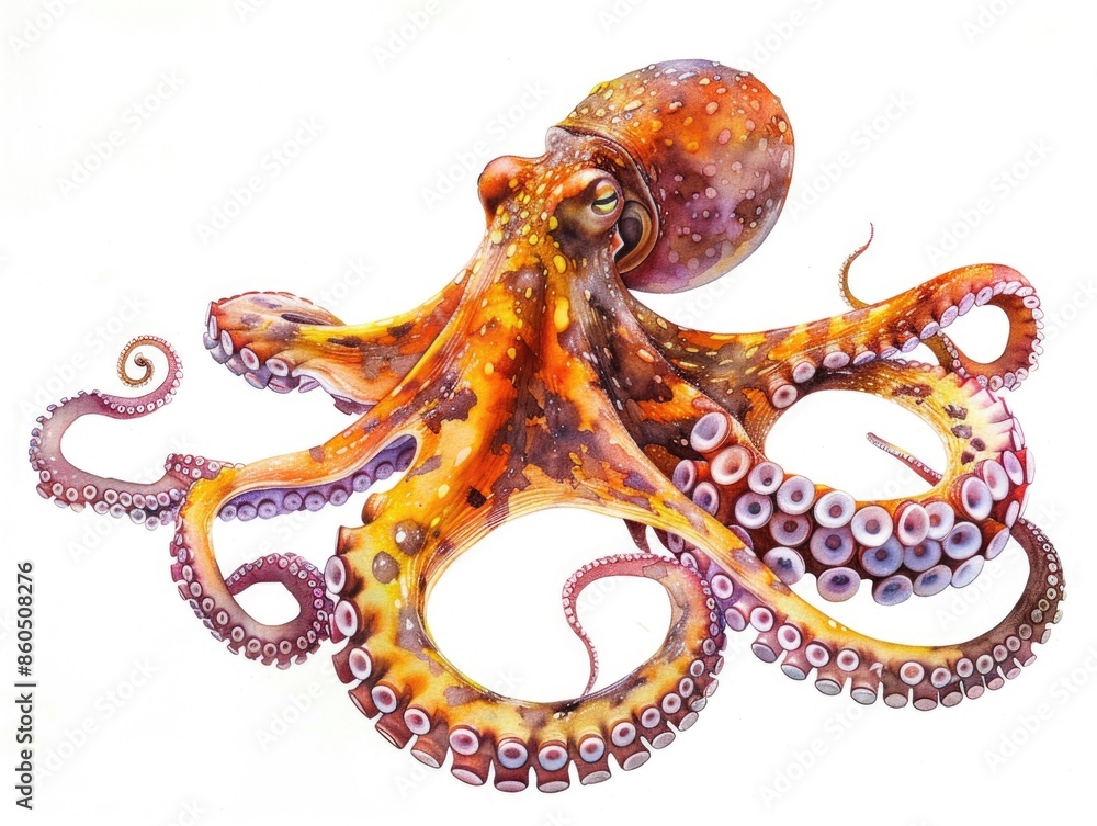 Obraz premium Octopus on white surface