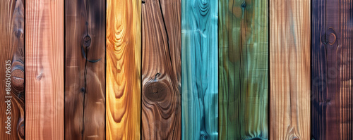 Wood background. Close-up of various textured wooden planks with distinct grains and patterns