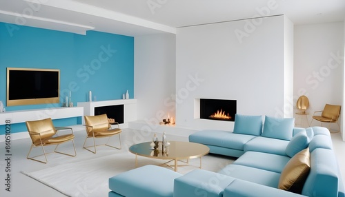 white and gold theme modern interior design