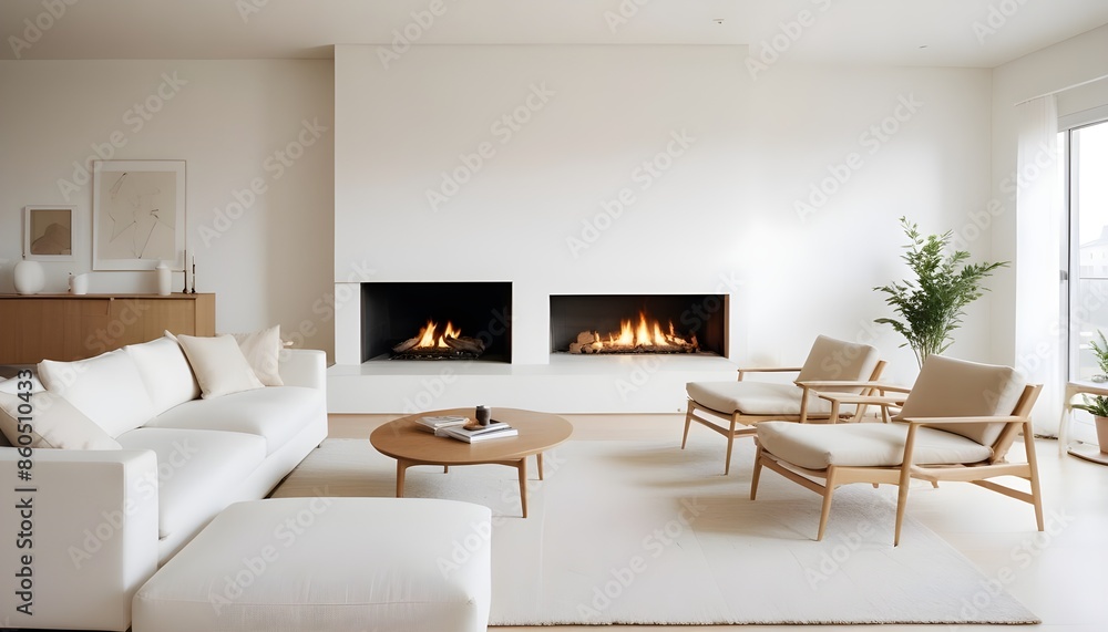 Fototapeta premium white and gold theme modern interior design