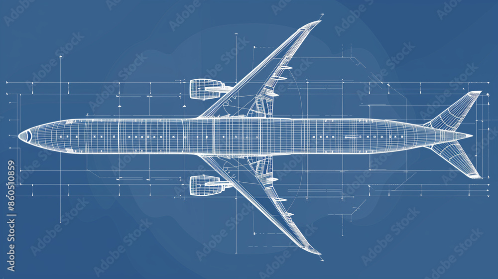 The visualization shows a plan of the aircraft with the business and economy class areas clearly marked using white line outlines. The visualization shows a plan of the aircraft with the business and economy class areas clearly marked using white line outlines.