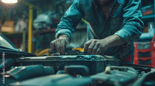 Having a car battery replaced by a mechanic highlights his expertise and the importance of regular vehicle servicing.