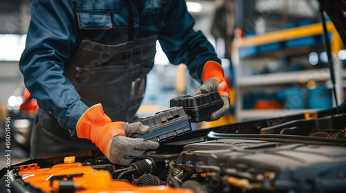 Having a car battery replaced by a mechanic highlights his expertise and the importance of regular vehicle servicing.