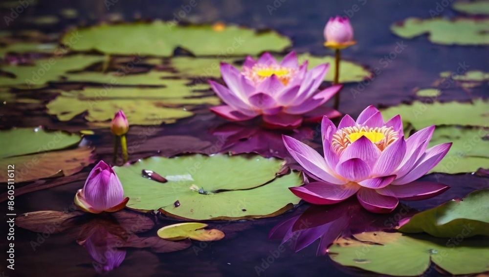 Beautiful purple lotus in the pond
Beautiful purple lotus in the pond