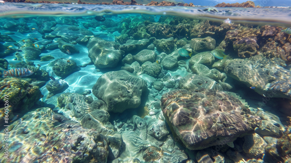 Fototapeta premium a bay with glass-clear water with carolls