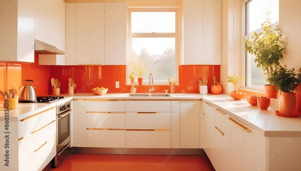 Fototapeta premium white and gold theme modern interior design