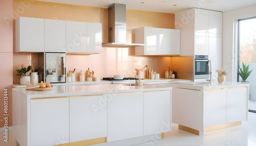 white and gold theme modern interior design