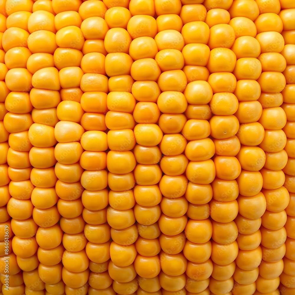 Fototapeta premium Close Up of Yellow Corn Kernels on an Ear of Corn. Generative AI