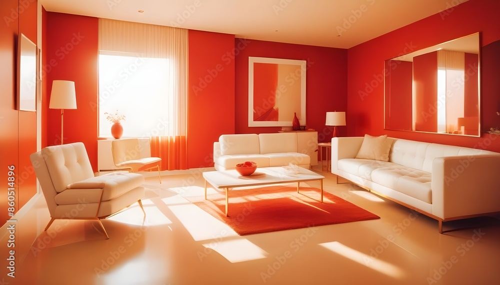 Fototapeta premium white and gold theme modern interior design