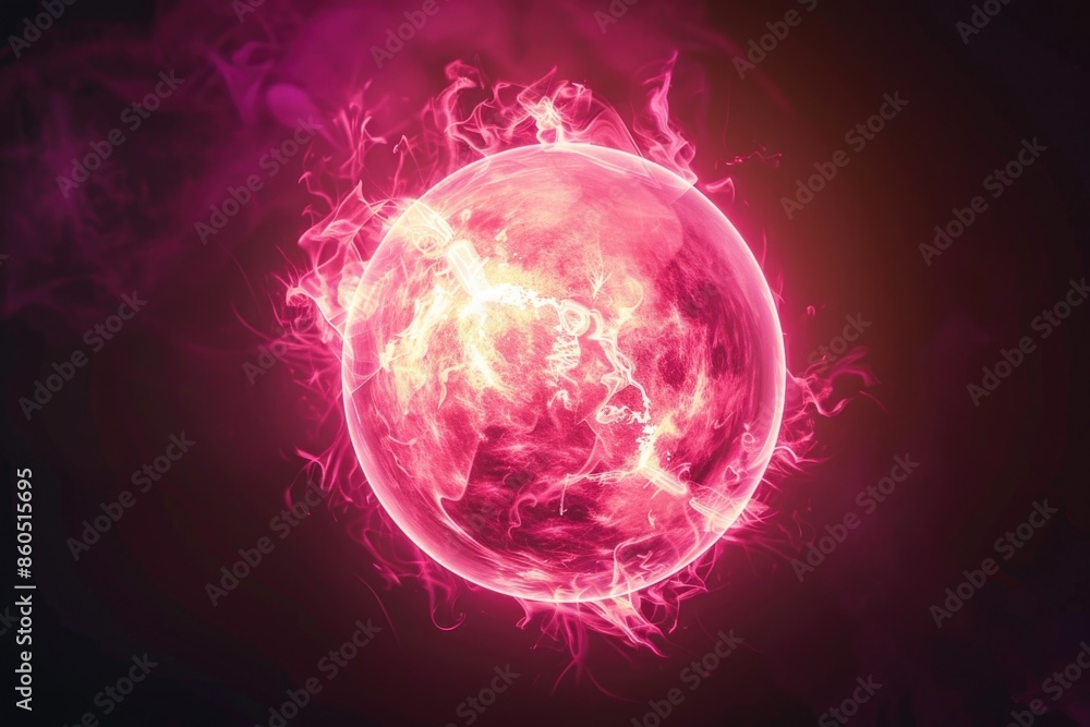 A fiery sphere suspended in mid-air A fiery sphere suspended in mid-air