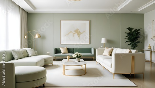 white and gold theme modern interior design