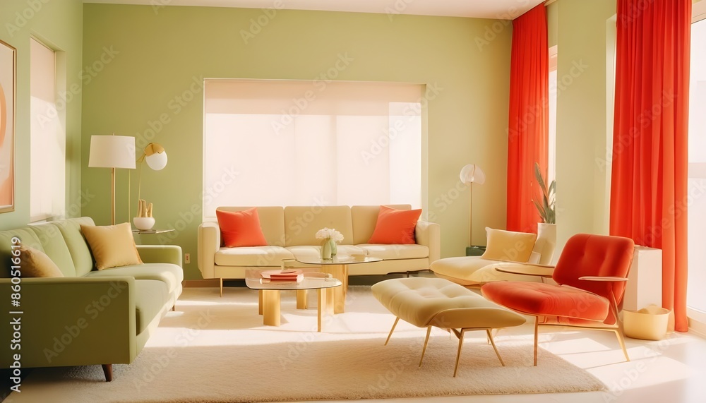 Fototapeta premium white and gold theme modern interior design