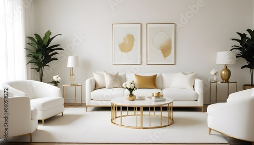 white and gold theme modern interior design