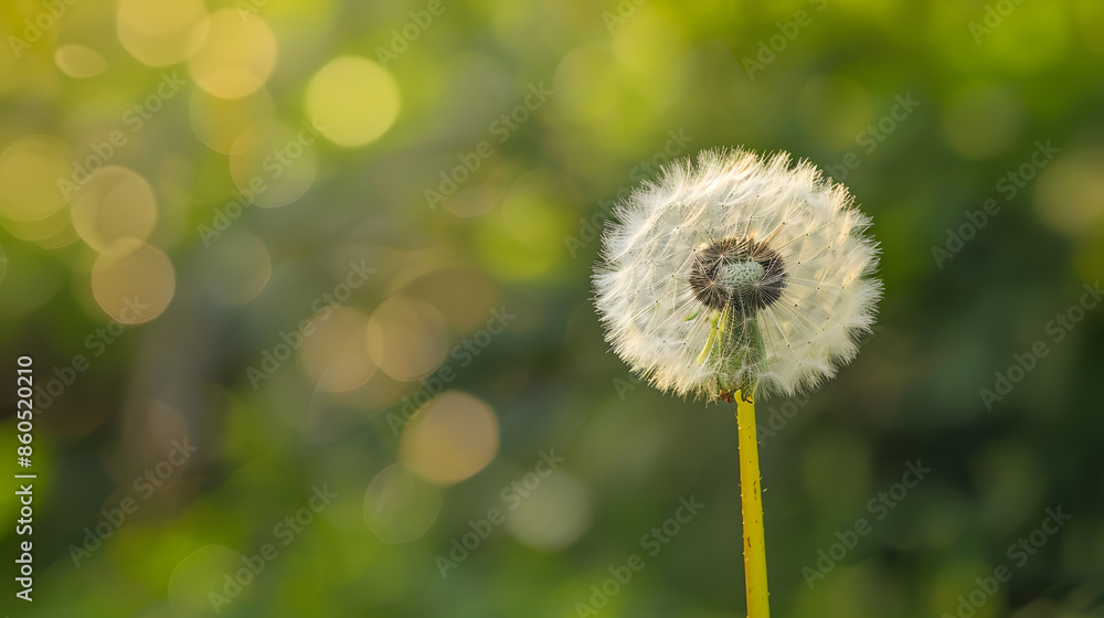 Fototapeta premium Closeup of dandelion on natural background : Generative AI