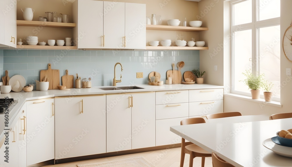 Fototapeta premium white and gold theme modern interior design