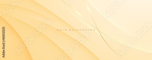 Abstract wavy background with gold decoration design
